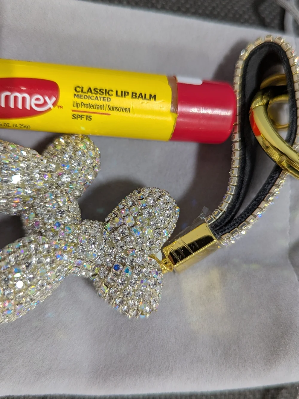 Crystal Rhinestone Balloon Dog Bag Charm NWOT